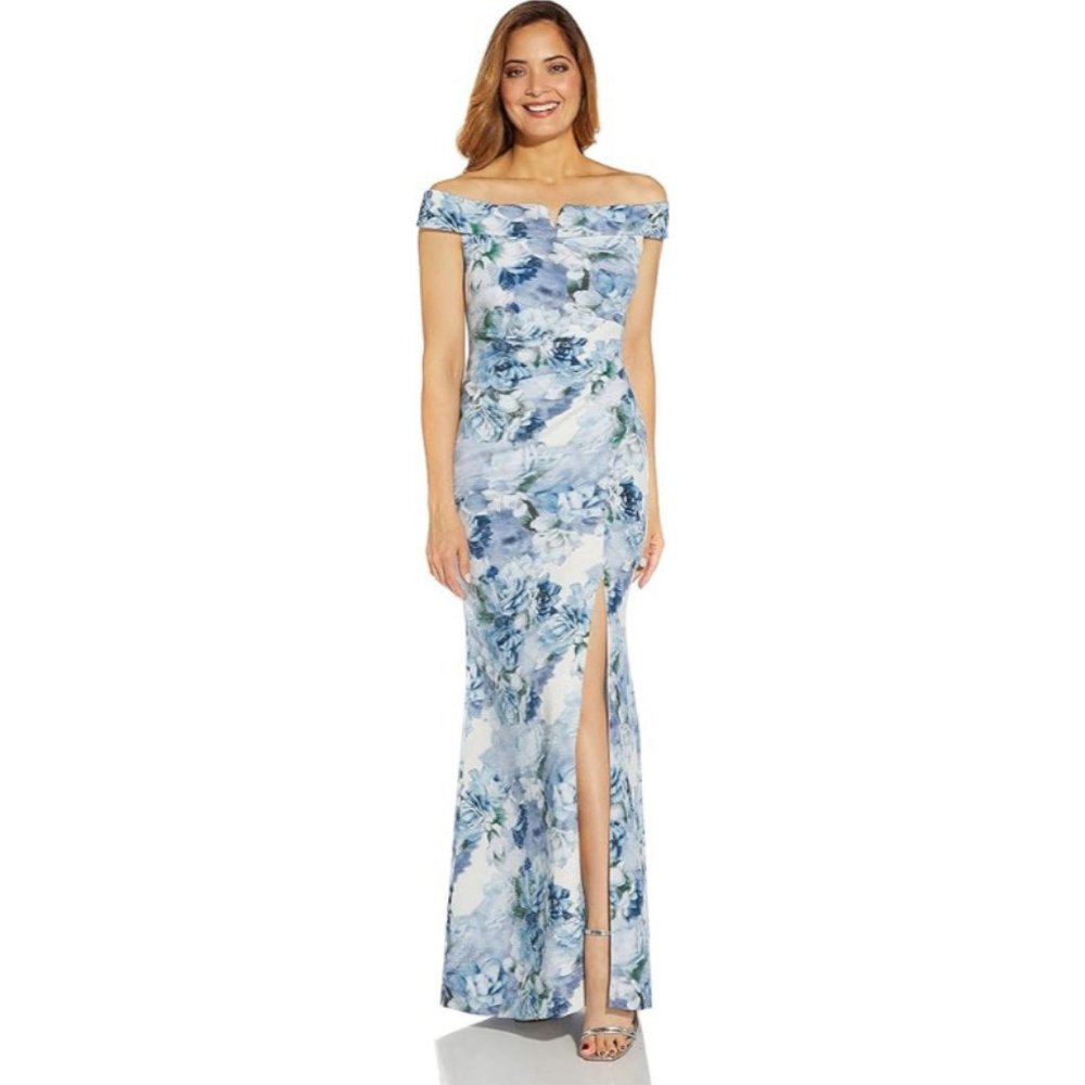 Adrianna Papell Women's Floral Metallic Gown